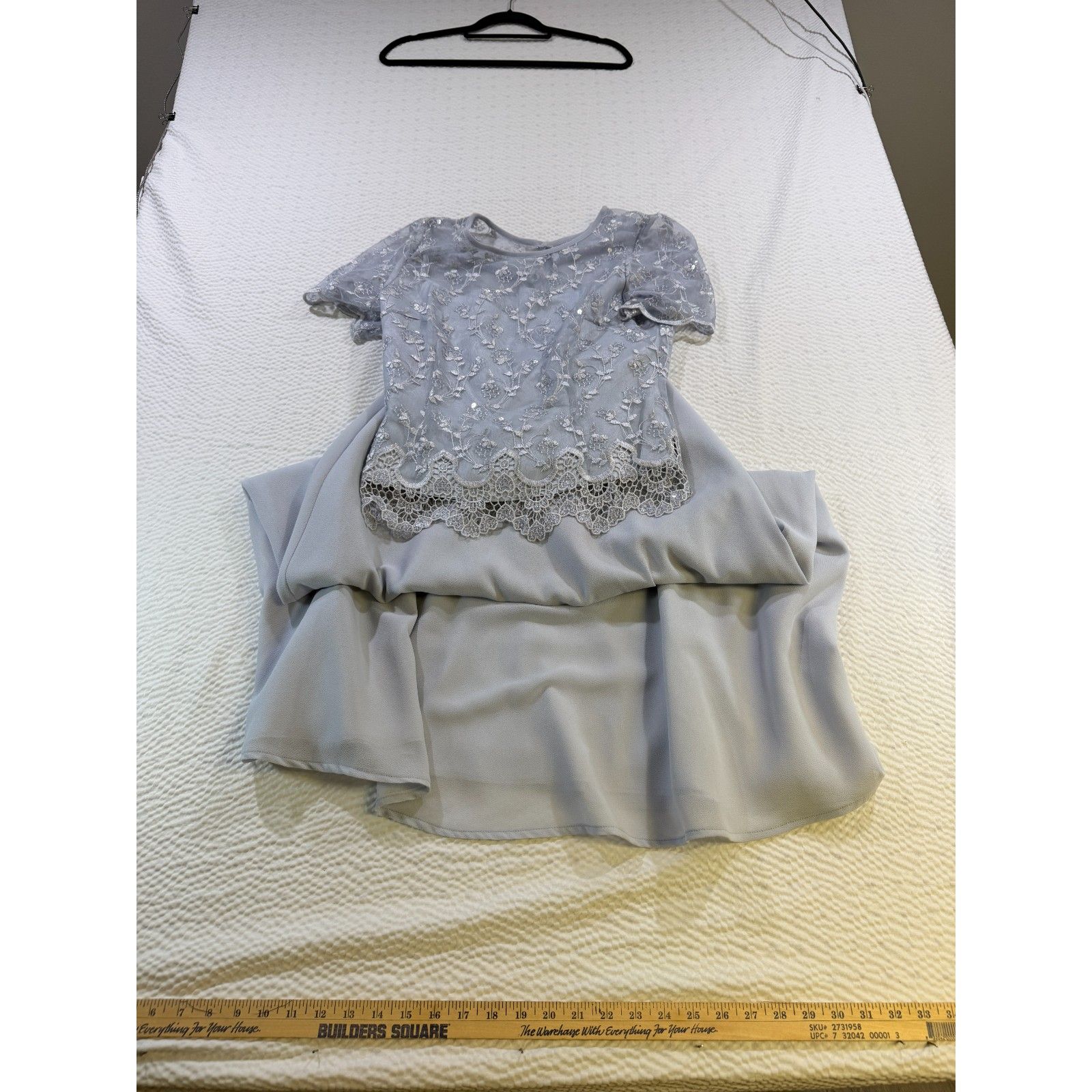 Caramia Floral Lace Overlay Top With Skirt